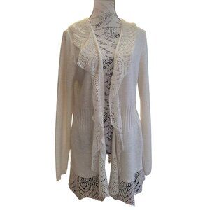 Elle Off-white Long Cardigan Sweater